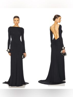 NWT HELSA The Heidi Open back maxi dress in black